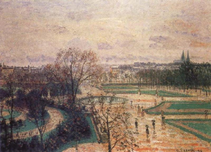 Camille Pissarro The Tuileries Gardens in Rain oil painting image